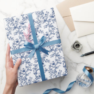 Chinoiserie-Garten Blau Geschenkpapier