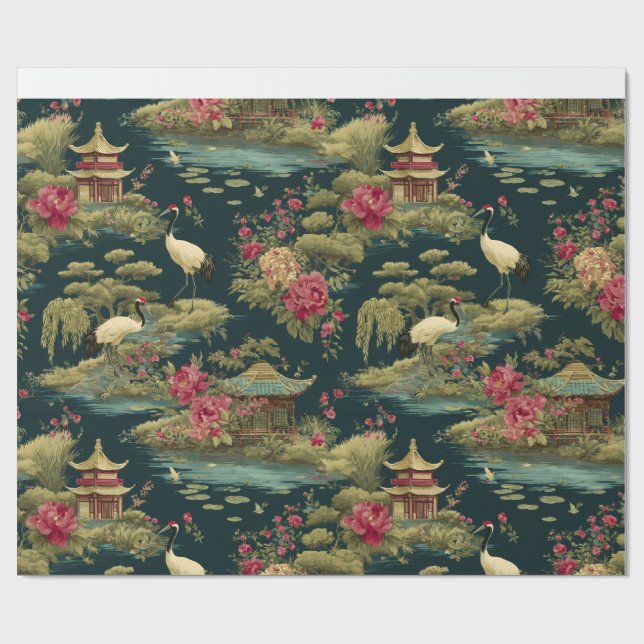 Chinoiserie-Gartendekor Geschenkverpackungspapier  Geschenkpapier (Flach)