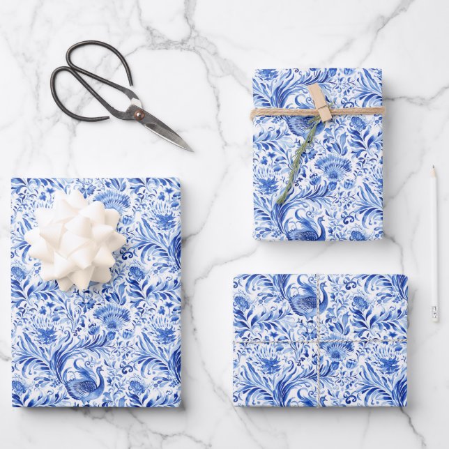 Chinoiserie Geschenkpapier Set (Vorderseite)