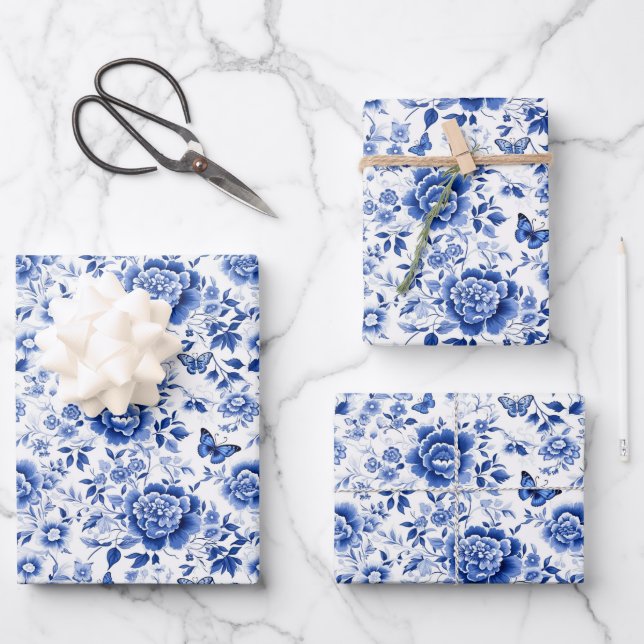 Chinoiserie Geschenkpapier Set (Vorderseite)