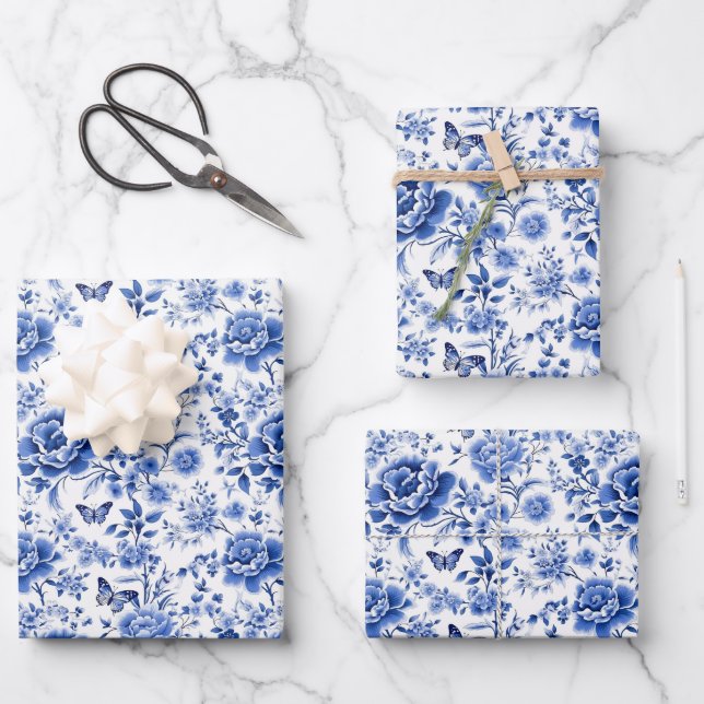 Chinoiserie Geschenkpapier Set (Vorderseite)