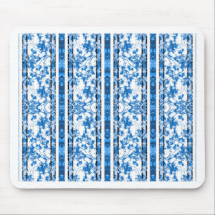 Chinoiserie-gestreifter Blumendruck Mousepad