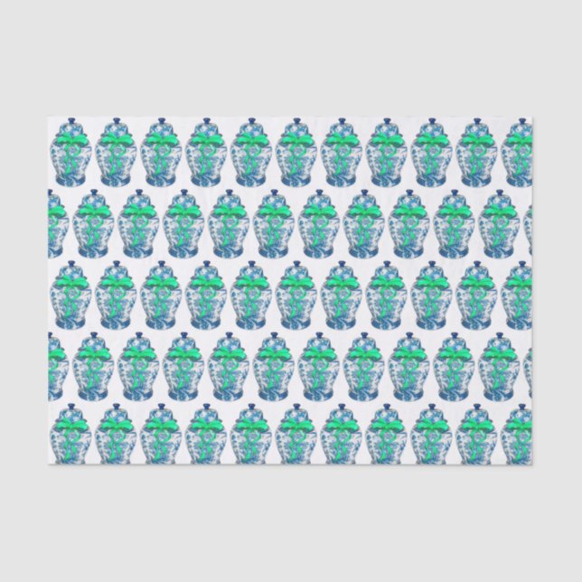 Chinoiserie Ginger Jar Jars Tissue Paper Seidenpapier (Vorderseite)