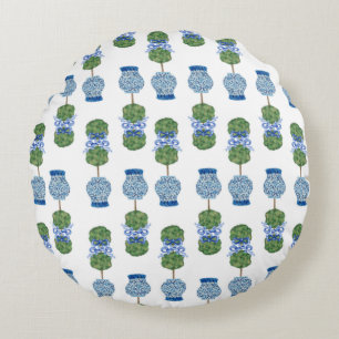 Chinoiserie Ginger Jar Jars Topiary Basket Throw P Rundes Kissen