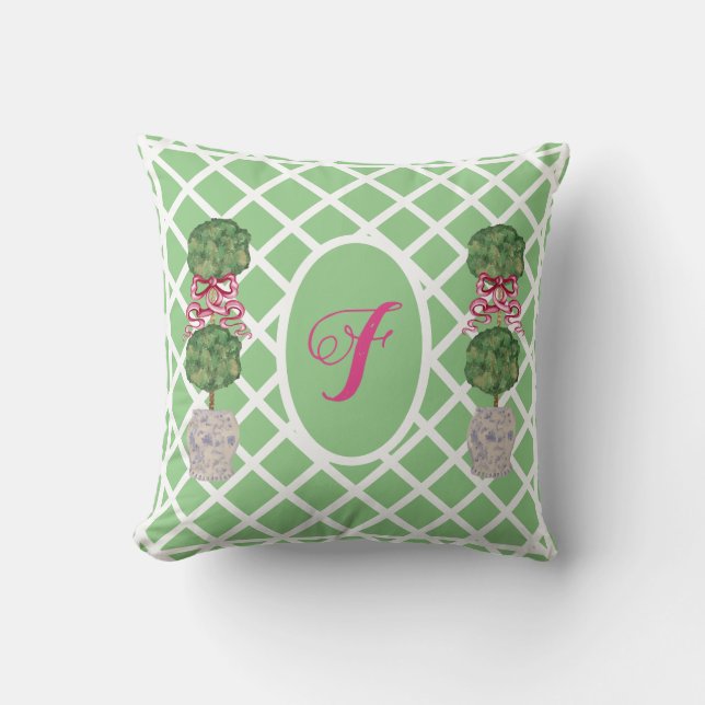 Chinoiserie Ginger Jar Jars Topiary  Kissen (Vorderseite)