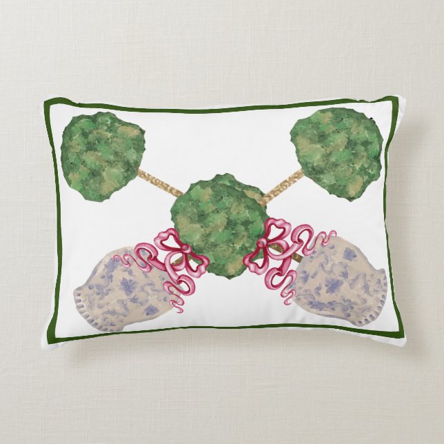 Chinoiserie Ginger Jar Jars Topiary Topiaries Dekokissen (Vorderseite)