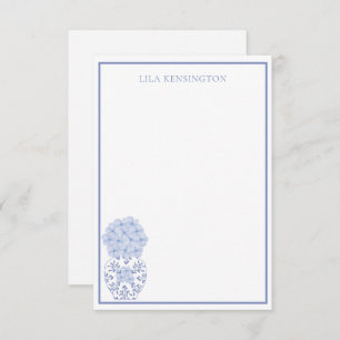 Chinoiserie Ginger Jar Vase & Blume Mitteilungskar Dankeskarte