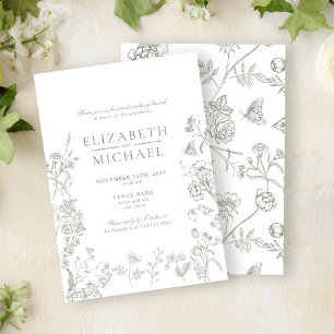 Chinoiserie Green Viktorianisch Post Wedding Brunc Einladung