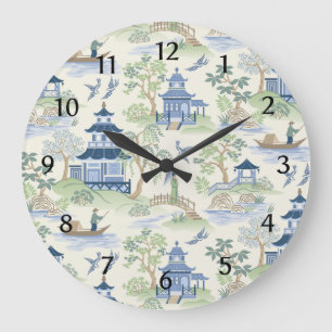 Chinoiserie Große Wanduhr