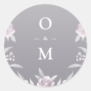 Chinoiserie Hochzeit Monogramm Runder Aufkleber