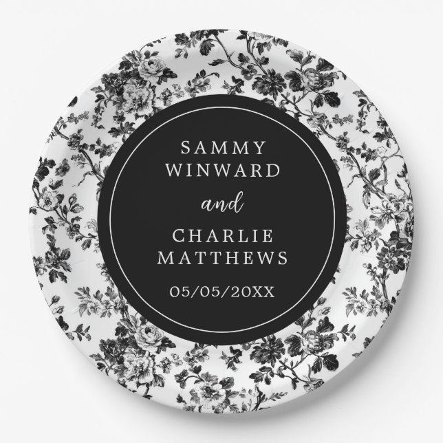 Chinoiserie Hochzeit Pappteller (Vorderseite)