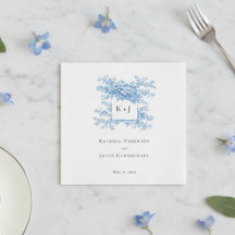 Chinoiserie-Hochzeitsblumen-Monogramm Elegant