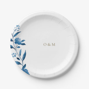 Chinoiserie Hochzeitsmonogramm Pappteller