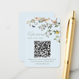 Chinoiserie-Hochzeitswebsite RSVP-QR-Code Begleitkarte
