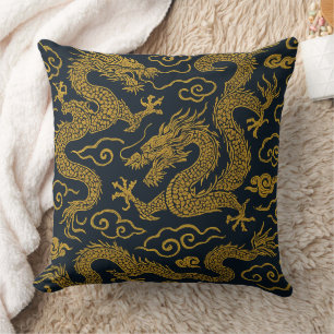 Chinoiserie Imperial Dragon & Cloud Kissen