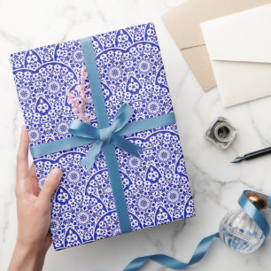 Chinoiserie, Inspiriert Blaue und Weiße Keramik au Geschenkpapier