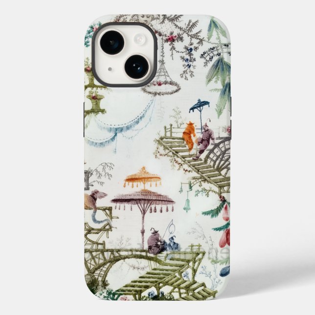 Chinoiserie iPhone Case, Asiatischer Fall Case-Mate iPhone Hülle (Rückseite)