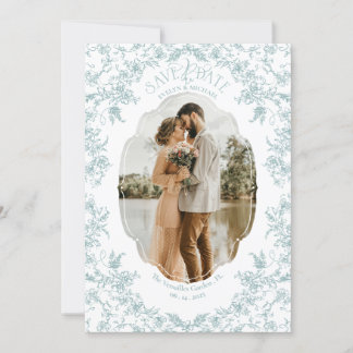 Chinoiserie-Klassiker Florale Romanze Etwas Blaues Save The Date