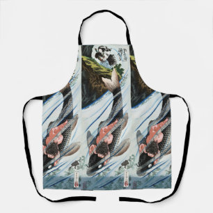 Chinoiserie Koi Karpfen Wasserfall Japanische Kuns Schürze