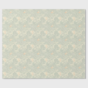 Chinoiserie-Kranich-Toile-Botanischer-Asiatischer- Geschenkpapier
