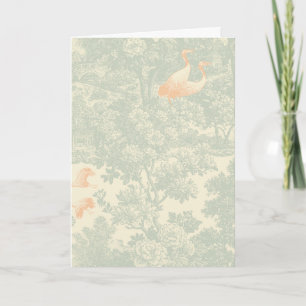 Chinoiserie-Kranich-Toile-Botanischer Asiatischer Karte