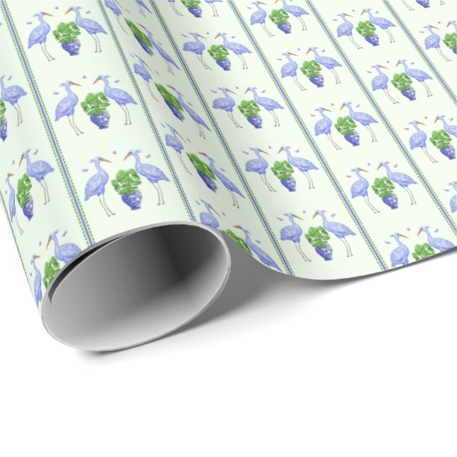 Chinoiserie-Kranich-Verpackungspapier Geschenkpapier (Rolleneckpunkt)