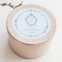 Chinoiserie Kranz Toile Etwas Blaues Wappen Runder Aufkleber