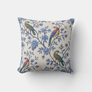 Chinoiserie Kunst Vögel und Blumen Kissen