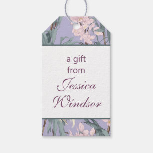 Chinoiserie Lavender Floral Egret Geschenkanhänger
