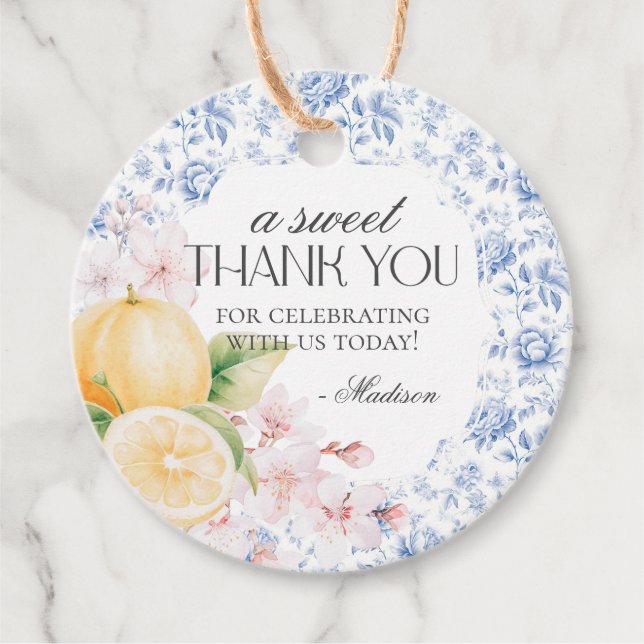 Chinoiserie Lemon Party Parco delle camelie Locarn Geschenkanhänger (Vorderseite)