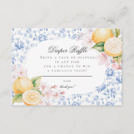 Chinoiserie Lemon Tea Babydusche Windelwanne Begleitkarte