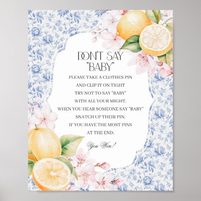 Chinoiserie Lemon Tea Dont Say Baby Showspiel Poster (Vorne)