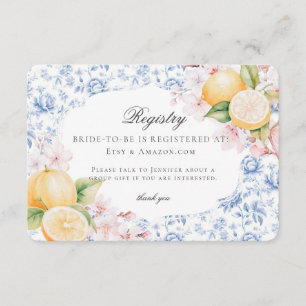 Chinoiserie Lemon Teezeremonie Brautparty Begleitkarte