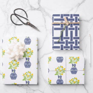 Chinoiserie Lemon Tree Geschenkgutscheine Geschenkpapier Set
