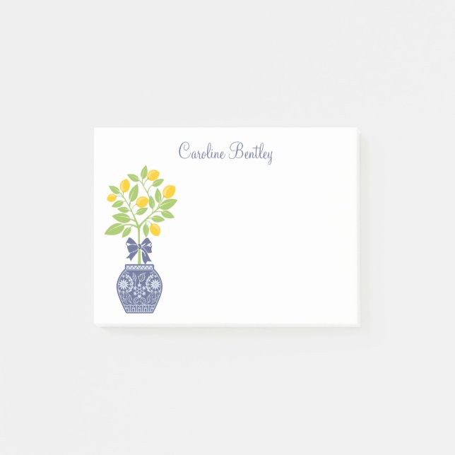 Chinoiserie Lemon Tree Post-it Notepad Klebezettel (Vorderseite)