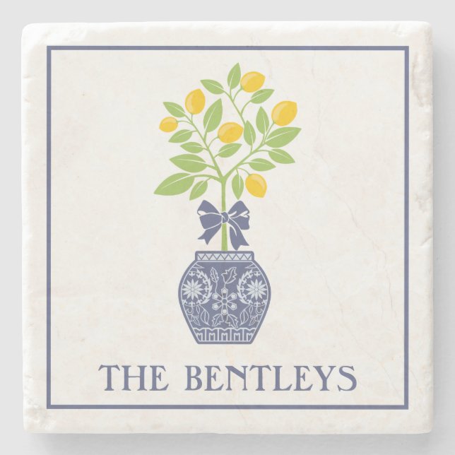 Chinoiserie Lemon Tree Untersetzer (Vorderseite)