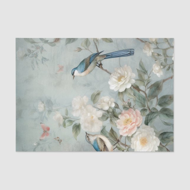 Chinoiserie Light Blue Nature Seidenpapier (Vorderseite)
