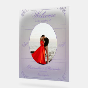 Chinoiserie Lila Rose Viktorianisch Hochzeit Willk Acrylschild