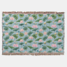 Chinoiserie-Lotus-Teich- und Libellen-Wurfdecke