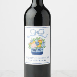 Chinoiserie Mandarinen Weihnachten Weinetikett