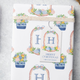 Chinoiserie Mandarins Monogram Wappen Geschenkanhänger