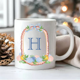 Chinoiserie Mandarins Monogram Wappen Kaffeetasse