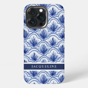 Chinoiserie Marineblaue Muschel Asiatisches Vintag iPhone 13 Pro Hülle