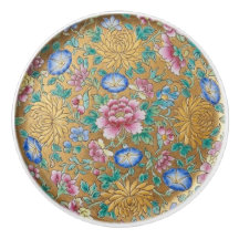 Chinoiserie Millefleur Blumen Gold Keramik 