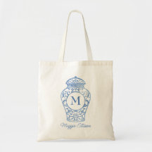 Chinoiserie Mit Monogramm Ginger Jar Tote Bag