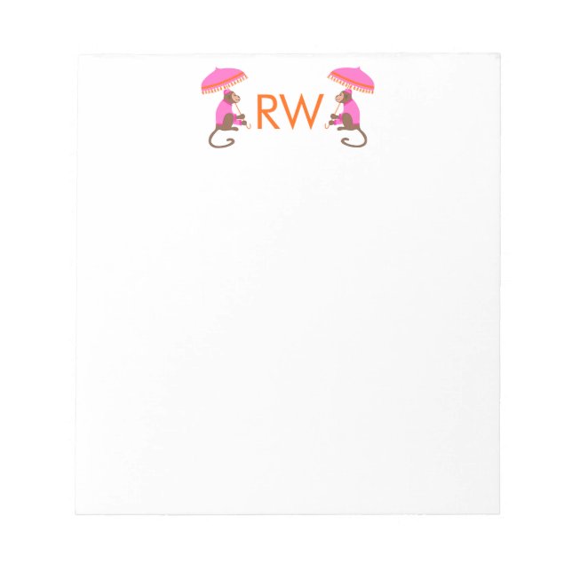Chinoiserie Monkey Note Pad Notizblock (Vorderseite)
