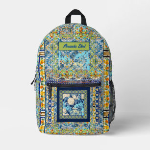 Chinoiserie Monogram Bedruckter Rucksack