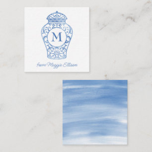 Chinoiserie Monogram Ginger Jar Geschenkverpackung Mitteilungskarte