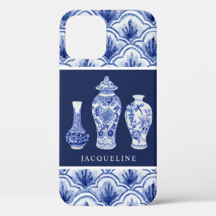 Chinoiserie Navy Blue Ginger Jar Scallop Muster Case-Mate iPhone Hülle