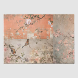 Chinoiserie Orange Sherbet Collage Seidenpapier